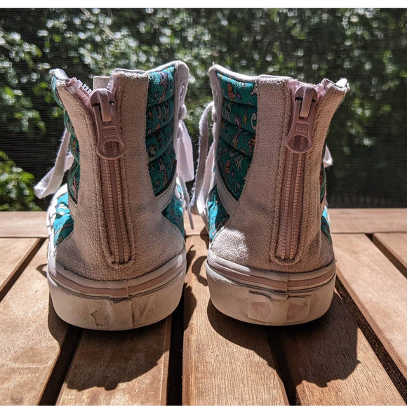 VANs SEA PARTY SK8 HI ZIP ORCHID ICE TRUE WHITE  size: 2.5 kids - Picture 6 of 11